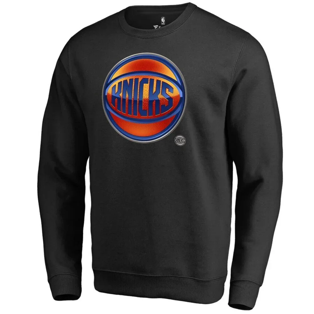 NY Knicks Fanatics Vintage Black Midnight Mascot Pullover Sweatshirt Sz 5XL - Picture 2 of 5